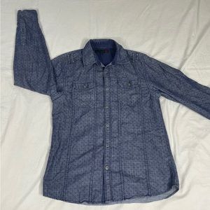 G By Guess Women Blue Long Sleeve Button Down Shirt Size XS